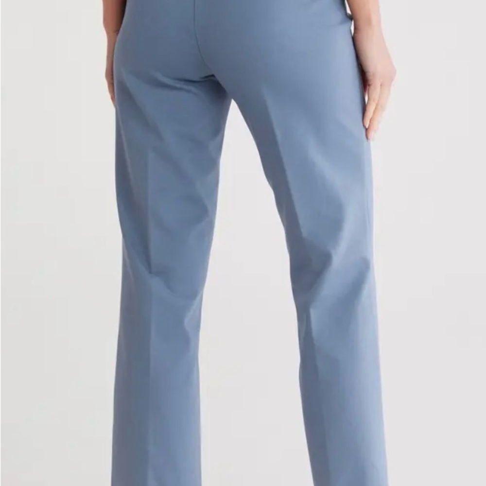 Amanda & Chelsea Women's Modern Fit Slate Blue Straight Leg Ankle Pants - Picture 2 of 8